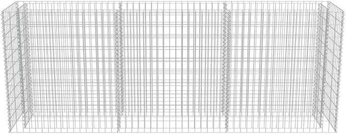 Gabion Raised Bed Patio planters Gardening Box Garden beds Outdoor Raised Flower Bed Suitable for Nursery Courtyard Orchard Arboretum Galvanized Steel 106.3x19.7x39.4
