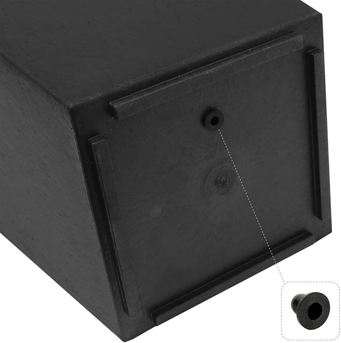 Tierra Verde 2-Pack Indoor &amp Outdoor Self-Watering Square Planters Medium Sonata Black - Planter Containers for Plants and Flowers - Gardening and Landscaping Accessories