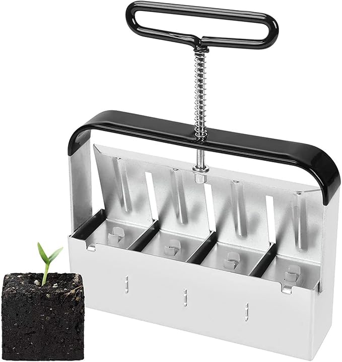Soil BlockerSoil Blocker for Seed Starting Soil Block Maker Efficient Manual Quad Soil Block Comfort Grip Handle Seedings Cuttings Ergonomic Handle for Easy Gardening