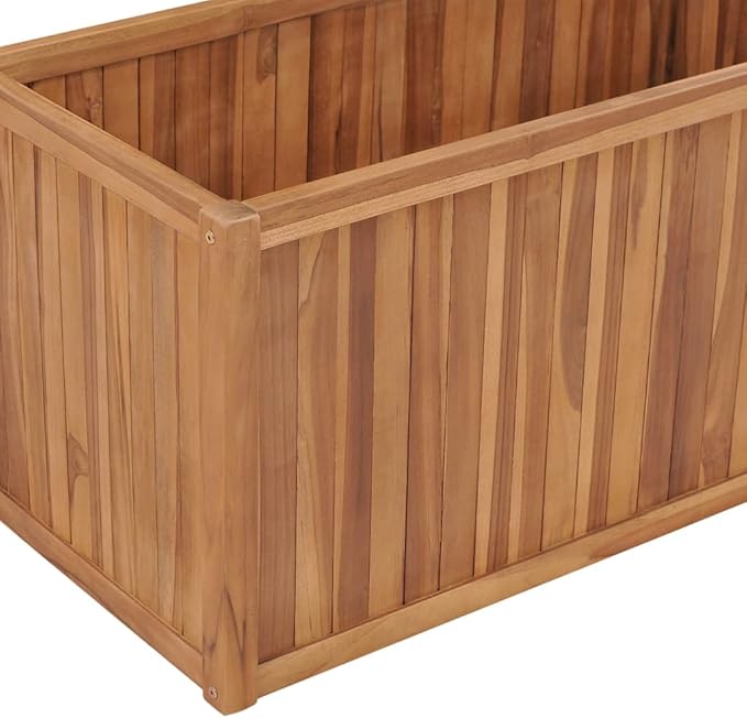 Outdoor Wooden Raised Garden Bed Planter Garden Box Raised Planter Raised Beds for Garden Flower Herb Vegetable 39.4x19.7x19.7 Solid Wood Teak