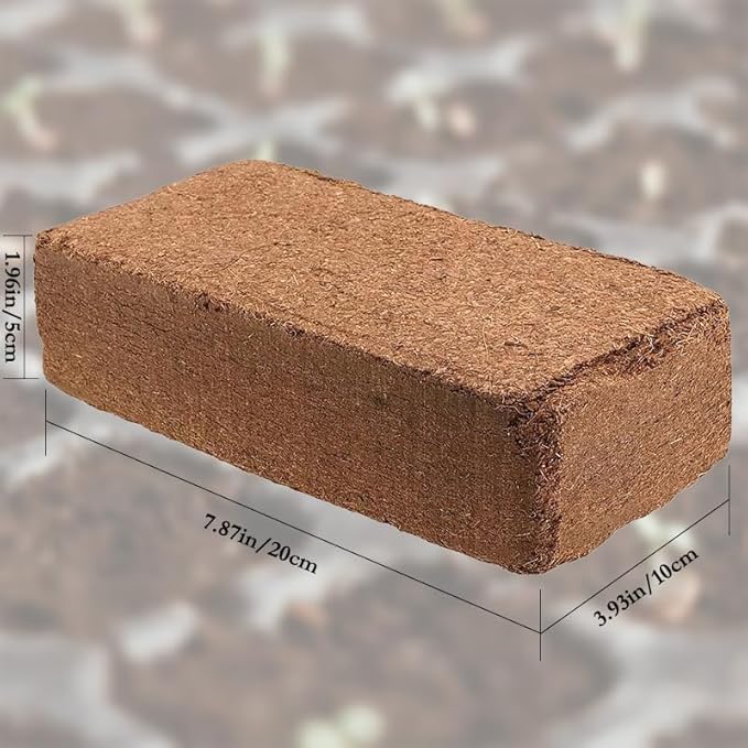1/3/5/10 Organic Fiber Coir Bricks for Plants and Gardening - Suitable for Garden Soil Seed Starting Soil and Mulch - Coconut Fiber Potting Mix (5x10x20cm) (5 pcs)