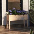 Solid Wood Planter Box for Outdoor Gardening Large Pine Flower Bed Vegetable Growing 43.3x12.2x27.6