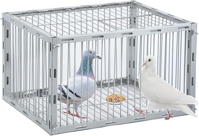 Pigeon Trap with Escape-Proof DesignBirds Trap with One-Way EntryChicken and Bird Traps Cage for PigeonPortable &amp Easy AssemblyUnharmful Made of High-Strength Iron with Anti-Rust Paint