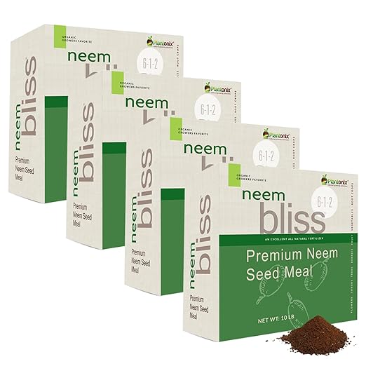 Neem Bliss (40lbs) - Organic Neem Cake for Plants - OMRI-Listed Fertilizer for Plants Vegetables Lawns &amp Gardening - 100% Natural &amp Renewable Garden Fertilizer Rich in Vitamins and Nutrient