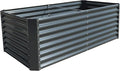 6x3x2FT Galvanized Raised Garden Bed Metal Garden Planter Box for for Gardening Vegetables Fruits Flowers Gray