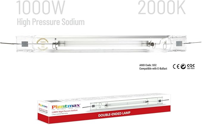 UltraGrow – Classic 1000W DE Double Ended HID Grow Light System with HID Bulb Dimmable Ballast for Indoor Growing (Classic Controller &amp HPS)