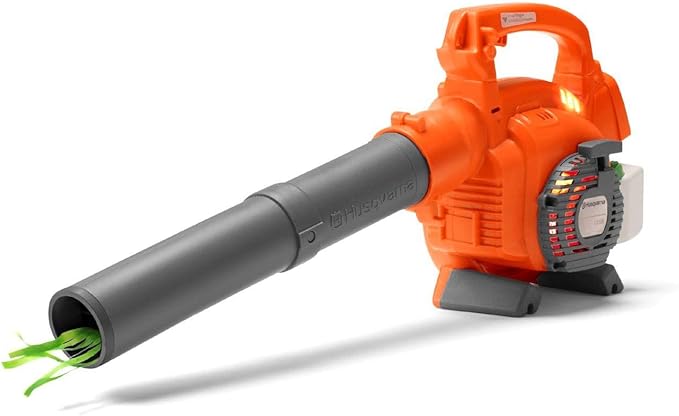Husqvarna 125B Kids Toy Battery Operated Leaf Blower &amp Chainsaw Pretend Play Set
