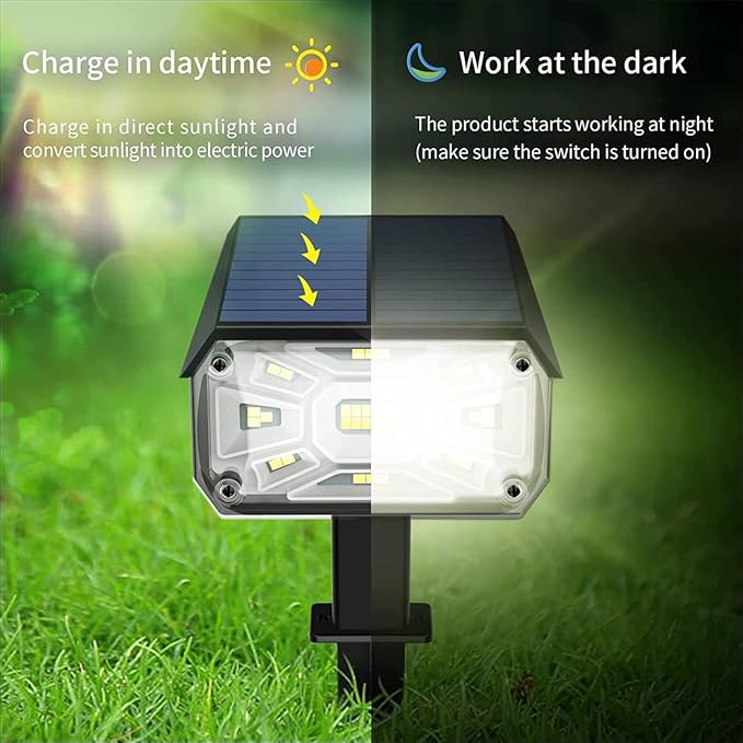 Solar Spot Lights OutdoorAdjustable 2 in 1 USB &amp Solar Powered IP65 Waterproof Landscape Spotlights3 Modes Solar Outdoor Lights for Yard Garden Porch PatioWhite light2 pcs (Warm Light 2 pcs)