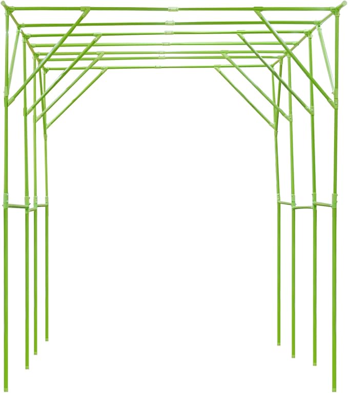 H Tall Grape Vine Trellis Garden Arch Trellis for Climbing Plants Outdoor Metal Walkway Arbor Pergola Support Rack Trellises for Vegetable Fruit Cucumber Pea Bean Vineyard 118x79x90 (Green)