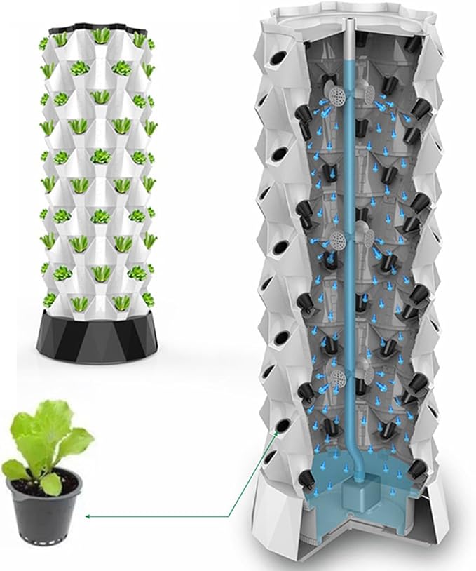 Hydroponics Growing Hydroponics Vertical Grow Kit Vertical Hydroponics Tower Planter Soilless Culture Growing Kit Aeroponics Growing Kit for Planting Vegetables Fruits140cm