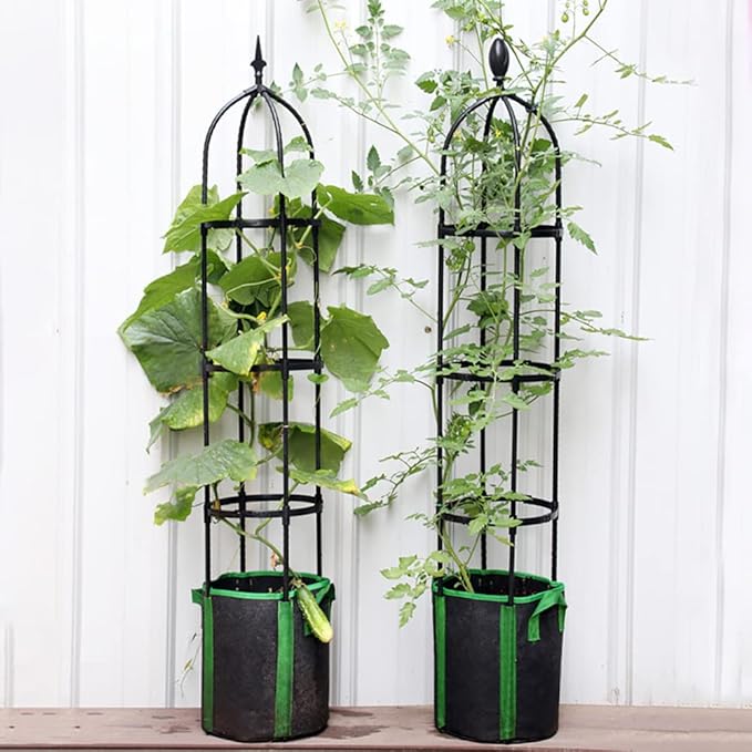 Garden Trellis for Climbing Plants Plant Support Cage Tower Obelisk Plant Support Indoor Potted Plant Plant Trellis for Climbing Vines Tomato Flower Vegetable Rose
