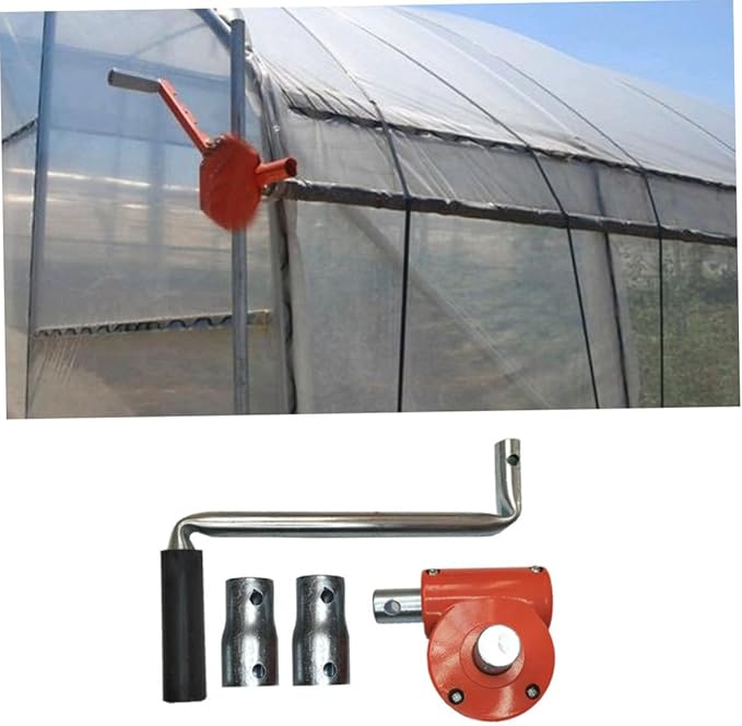 Sidewall Manual Crank Winch Greenhouse Hand Crank Winch Agricultural Film Roll Up Coiler Manual Lifting Device Machine Blinds Rolling for Greenhouse Ranch Ventilation