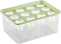 Hydroponic Planter Box 12-Hole Transparent Aquaponics Growing System with Green Lid for Home Balcony or Desktop Decor