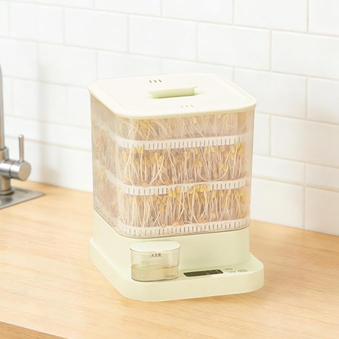 Bean Sprouts Machine 3 Seasonal Modes 360 Degree Spray Multipurpose Automatic Bean Sprouts Maker Kit for Beans