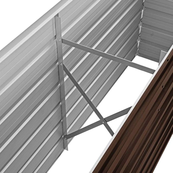Raised Garden Beds Outdoor Balcony Planter Boxes Garden Raised Bed Brown 63x15.7x17.7 Galvanized Steel Suitable for Garden Terrace and Balcony planters