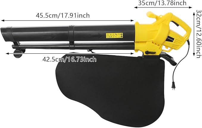 Leaf Blower 3-in-1 Leaf Vacuum Mulcher Powered Leaf Blower Kit Leaf Vacuum for Lawn Care Yard Cleaning