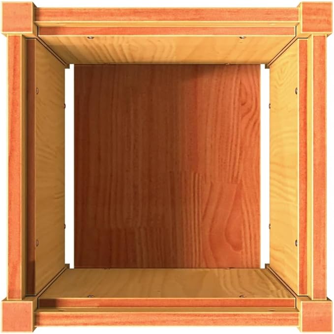 Garden Planter Wax Brown Solid Pine Wood Medium 15.7 Square Decorative Inlays Outdoor Raised Bed for Flowers Herbs Vegetables