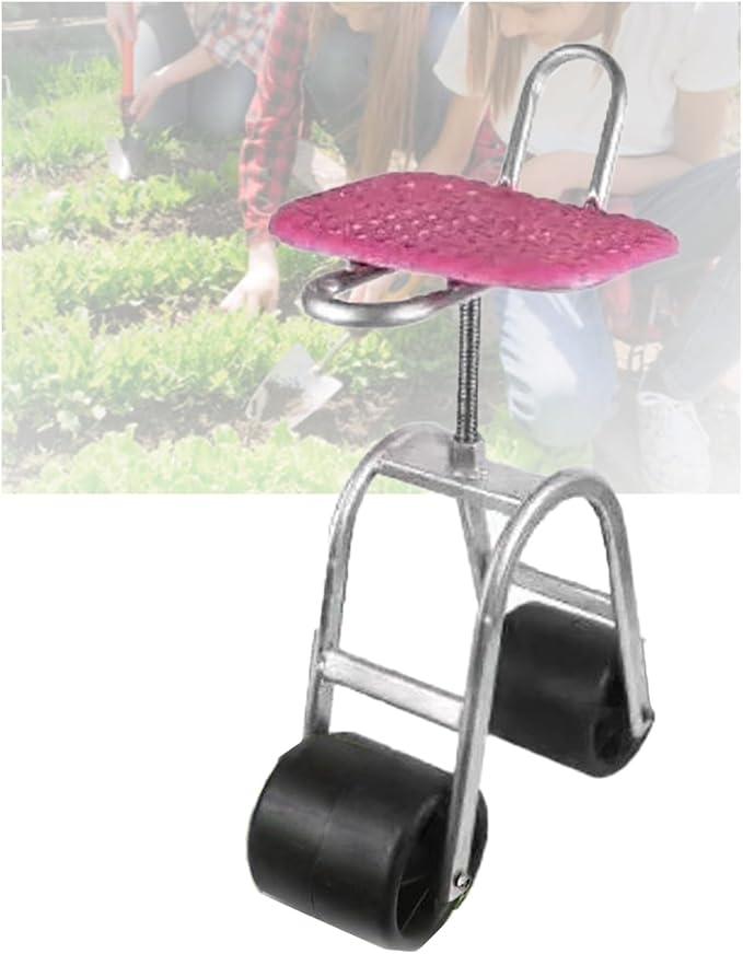 Rolling Garden Work Seat Gardening Helper 45-59cm Adjustable HeightSeat 360° Rotation for Outdoor Lawn Yard Garage(2 Wheels)