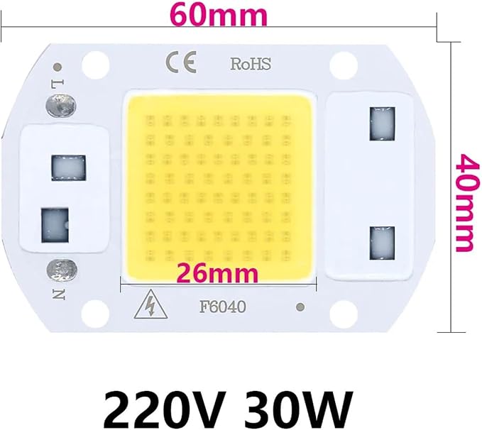 10PCS LED Chip Diode 220V LED Lamp 50W 30W 20W No Need Driver for Flood Light Spotlight LED Full Spectrum Plant Growth Lamp chip(WarmWhite30W)