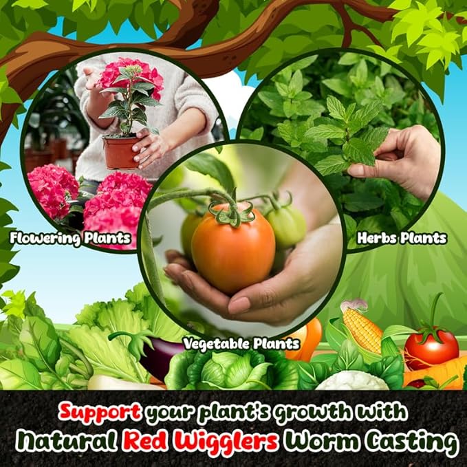 Organic Worm Castings for Plants 2 Lb - Vermicast from Red Worms for Composting - Soil Amendments &amp Gardening Soil for Outdoor Vegetables - Fine &amp Crumbly Worm Castings for Indoor Plants