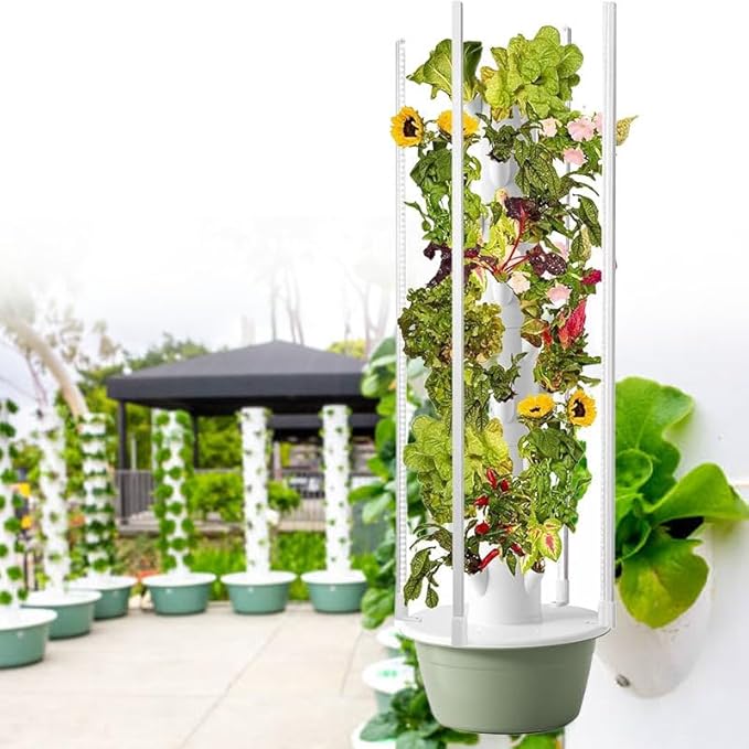 Hydroponics Growing System Garden Hydroponics Growing System Indoor Smart Garden with LED Light Plants Indoor Hydroponic Vegetable Tower for Gardening Lover5-Layer