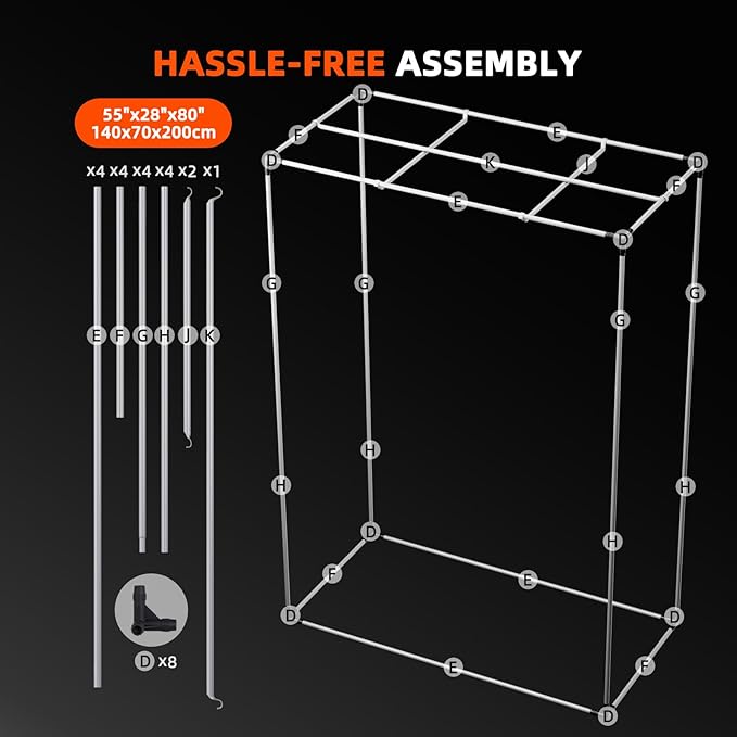 Spider Farmer 4.6x2.3 Grow Tent 2025 New 55x28x80 with Hook for Controller and Power Strip Enlarged View Window 1680D Thicken Mylar Canvas for Indoor Hydroponic Growing SF2000 SE4500 G4500