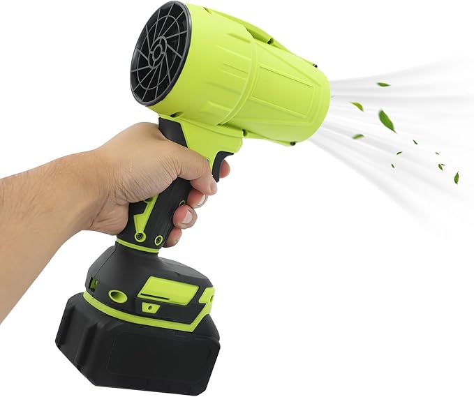 Handheld Electric Cordless Leaf Blower 21000RPM Leaf Blower with 540G Wind Pressure &amp 450W Power Handheld Blowers with 2 Battery &amp 1 Charger for Blow Leaves &amp Dust (Green)
