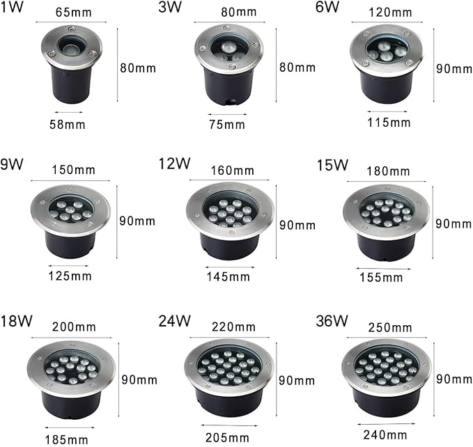 LED Ground Light - IP66 Waterproof Recessed Underground Lamp AC85-265V Outdoor Spotlight for Garden Pathway Patio (12W Blue &amp Warm Light)