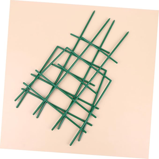 15pcs Garden Trellis for Climbing Plants Plastic Support Cage for Vertical Growth Easy to Assemble Plant Rack for Flowers and Vegetables Heavy-Duty Design Green Coating