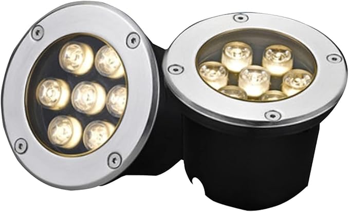 In-Ground Garden Light - Recessed Outdoor LED Spotlight Outdoor LED Floodlight IP67 Waterproof Recessed Ground LED Spotlights for Garden Construction Site Lighting(Yellow24W(85-265v))