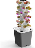 Hydroponics Growing System 30 Pods Hydroponics Tower Indoor Vertical Garden Planter Plant Germination Kit Aeroponics Growing Kit with Hydrating Pump Adapter Net Pots