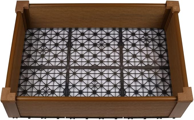 NewTechWood Composite Lumber Patio Raised Garden Bed Kit (24 x 36) (Peruvian Teak)