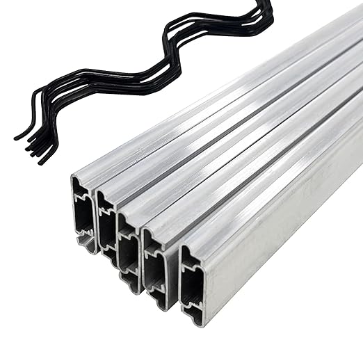 6.6 Ft Wiggle Wire and U-Channel for Greenhouse PVC Coated Spring Wire &amp Aluminum Lock Channel Bundle 10 Sets for Secure Poly Film or Shade Cloth Attachment
