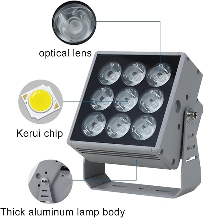Ip67 Waterproof Outdoor Led Spotlight - 110-230v Long Distance Beam Light for Villa Courtyard Lawn and Landscape - Blue Wall Washer Lights White Light 27W