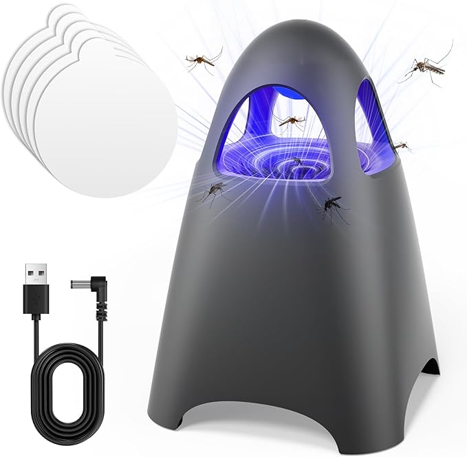 Fruit Fly Traps for Indoors Bug Zapper Indoor Home Gnat Traps House 5 Sticky Glue Boards Effective gnat Traps for House Indoor (Black)