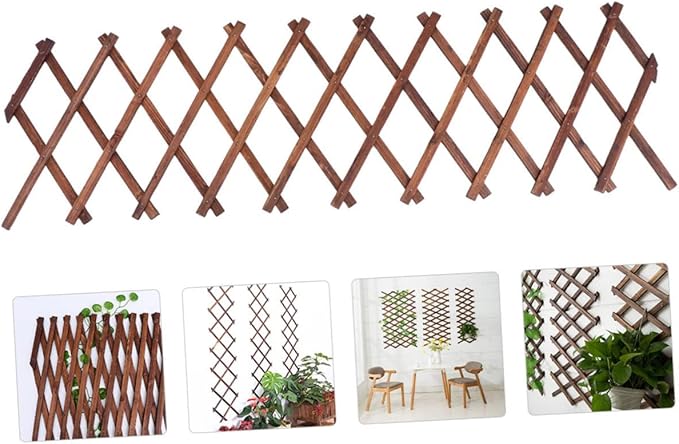 Expandable Garden Trellis Climbing Plant Support Willow Fence Plant Climb Support Carbonized Wood