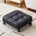 Low Rolling Stool Upgrade Widen Roller Seat 360 Bearing Wheels Soft PU Leather Short Rooling Stools for Home Garden Office (Gray1 One Size) (Black One Size)