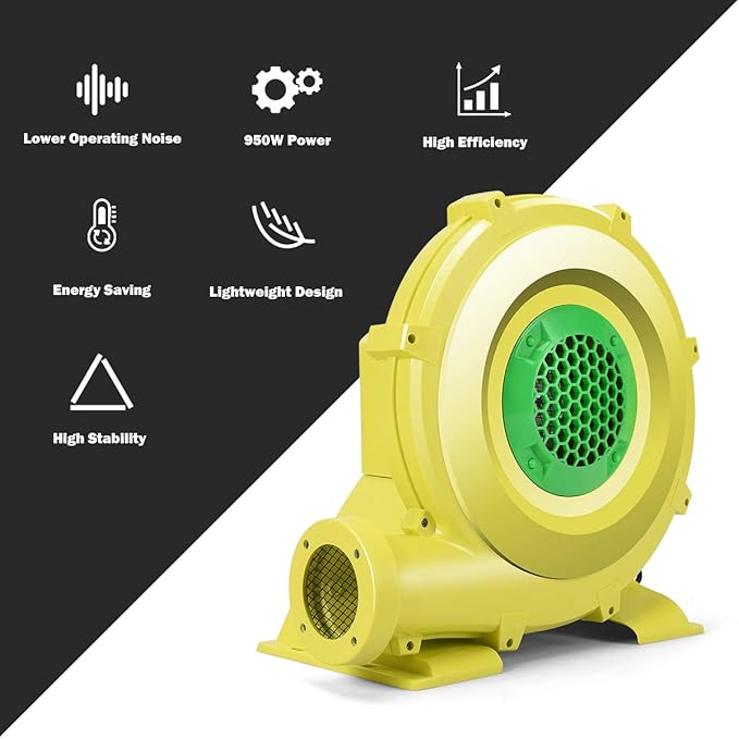 Costzon Air Blower 1.0HP Blower for Bounce House 735W Pump Fan Commercial Inflatable Bouncer Blower Perfect for Inflatable Bounce House Jumper Bouncy Castle Air Blower for Inflatables
