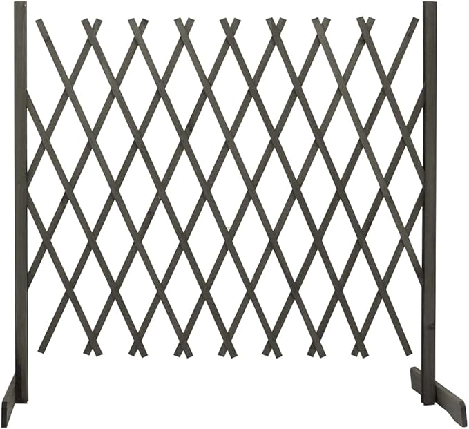Garden Trellis Fence Wood Expandable Plant Support Climbing Lattices Wooden Decorative Divider Wall for Lawn Backyard Balcony Patio Outdoor Gray 70.9 x 39.4