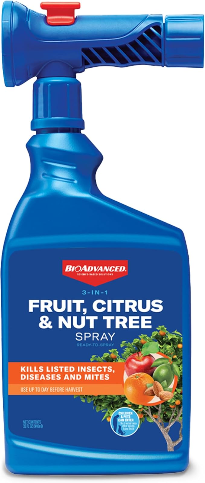 BioAdvanced 3-in-1 Fruit Citrus &amp Nut Tree Spray Ready-to-Spray 32 oz Fruit Tree Spray