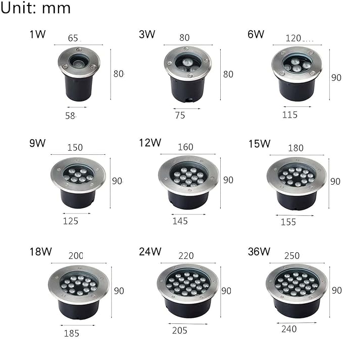 Ground Landscape Lights - LED Outdoor Spotlight Floodlight IP67 Waterproof Recessed Lamp Lighting for Garden Yard Construction(Warm White6W(AC85-265v))