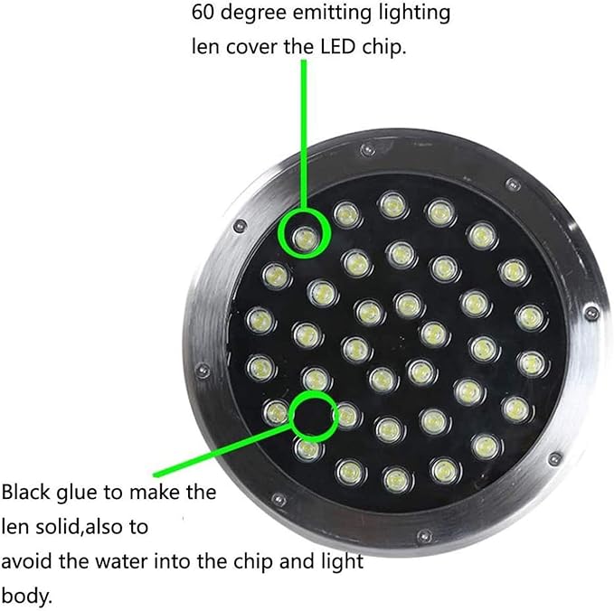 4PCS Underground Light LED 85-265V Landscape Lights IP67 Waterproof Path Light Underground Light LED Landscape In-ground Well Lights Decorative SpotlightGreen-36W