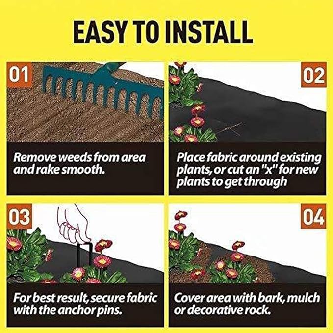 Agfabric Weed Barrier 6.5ftx100ft Landscape Fabric Heavy Duty Weed Barrier Fabric Easy Setup Woven Garden Weed Fabric Landscaping Fabric