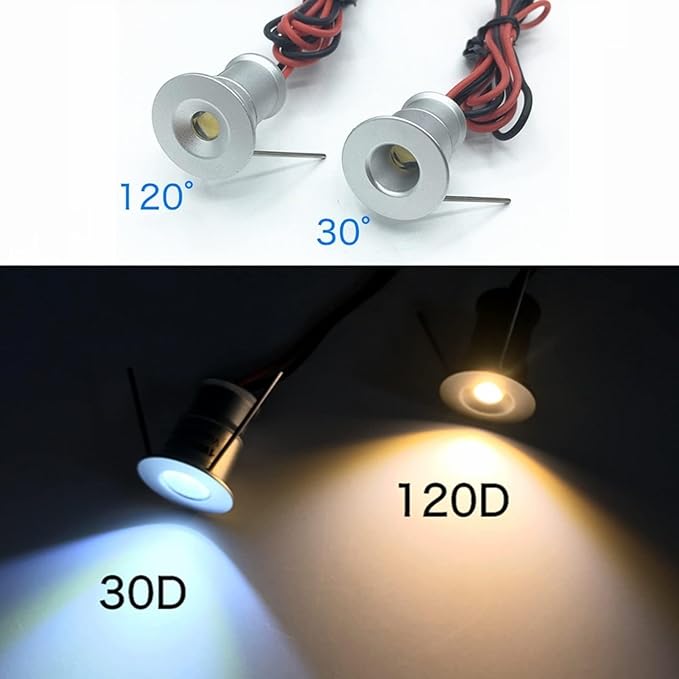 16PCS Outdoor LED Recessed Spotlight - Buried Garden Lamp 1W Mini 12V Ceiling Spotlight 15mm(Blue120 Degrees)