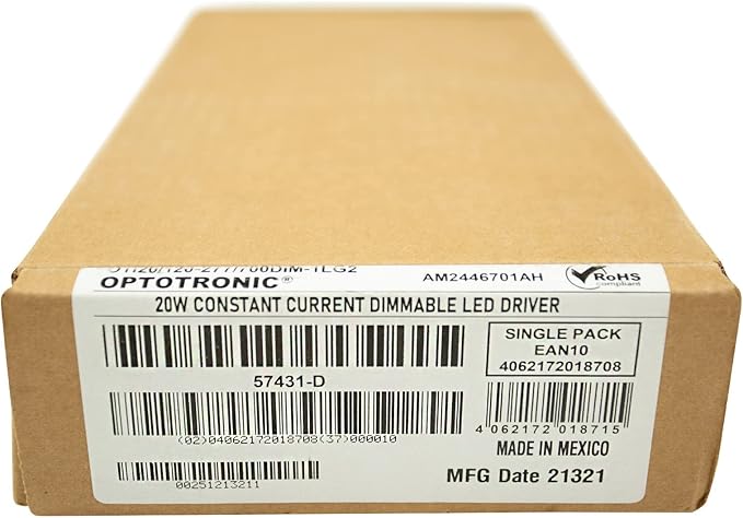 OSRAM 10 Pack 57431 Optotronic 20W 120/277V AC 50/60Hz Constant Current Dimmable LED Driver OTi 20/120-277/700 DIM-1 L G2