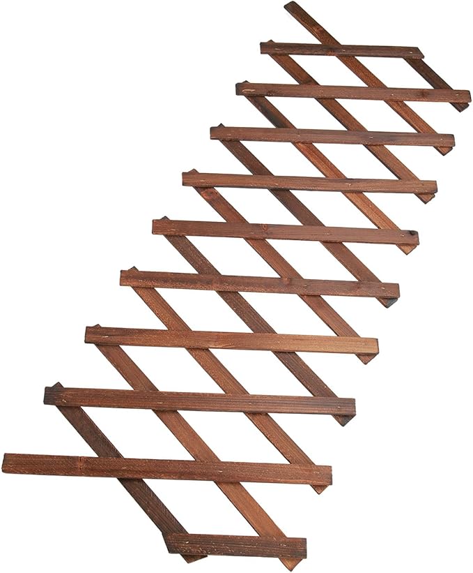 Alomejor Garden Trellis Adjustable Natural Wood Support for Climbing Plants Ideal for Roses and Cucumbers Up to 70.9in