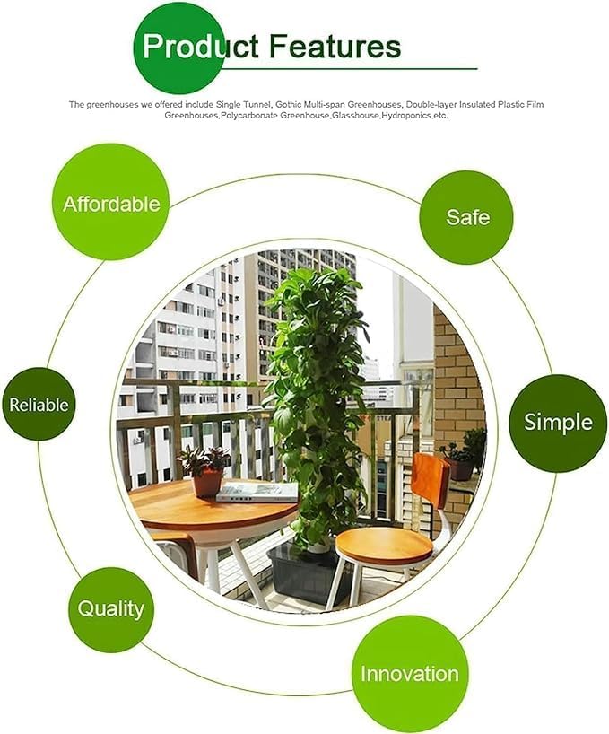 Hydroponic Tower Growing Kits 15 Floors 45 Plants Sites Vertical Grow Tower Self-Watering Growing for Fruits and Vegetables with Hydra