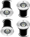 4PCS Outdoor Recessed Spot Light - Ground LED Landscape Lights IP67 Waterproof Garden Buried Lamp 1W LED Floor Spotlight for Garden Driveway Deck Step Lighting(Warm White1W(24V))