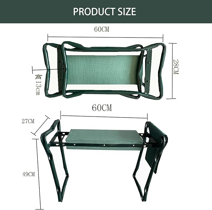 Garden Kneeler Seat with Handles Garden Kneeler and Foam Seat Foldable Chair Patio Bench Foldable Foam Padded Garden Kneeler Gardening Knee Pad Metal Stool Seat