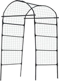 80 Inch Tall Garden Arch Trellis for Climbing Plants Outdoor Cucumber Trelli for Raised Bed Metal Trellis Support with Net for Vegetables Tomato Zucchini Squash Beans Peas Melons Rose FlowersVines